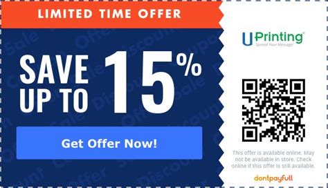 Uprinting coupon codes UPrinting coupons are very competitive in the online print industry and are available for products like brochures, catalogs, vinyl banners, posters, postcards, calendars, canvas printing and counter cards and generally range between 10% to 20%